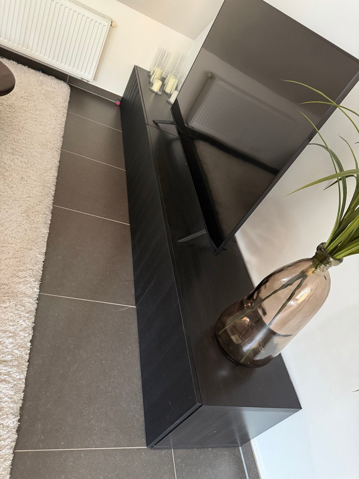 IKEA BESTÅ TV-meubel met deuren, zwartbruin, Huis en Inrichting, Kasten | Televisiemeubels, Ophalen, Gebruikt, 150 tot 200 cm