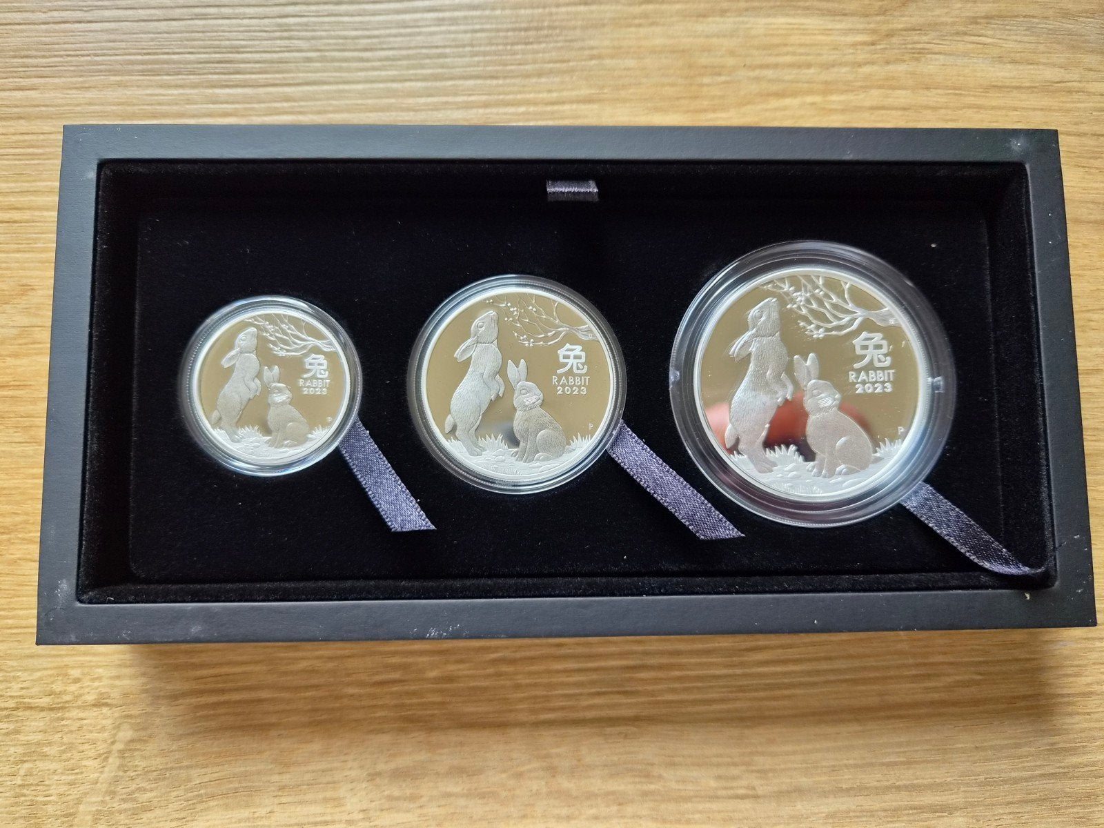 Three-coinset Year of the Rabbit 2023, Ophalen of Verzenden, Zilver