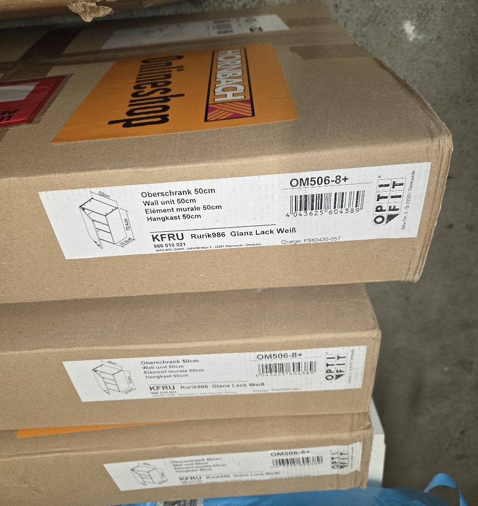 OPTIFIT Bovenkast Rurik986 wit 50 (Hornbach, 3x beschikbaar), Ophalen, Wit, Nieuw, 50 tot 100 cm