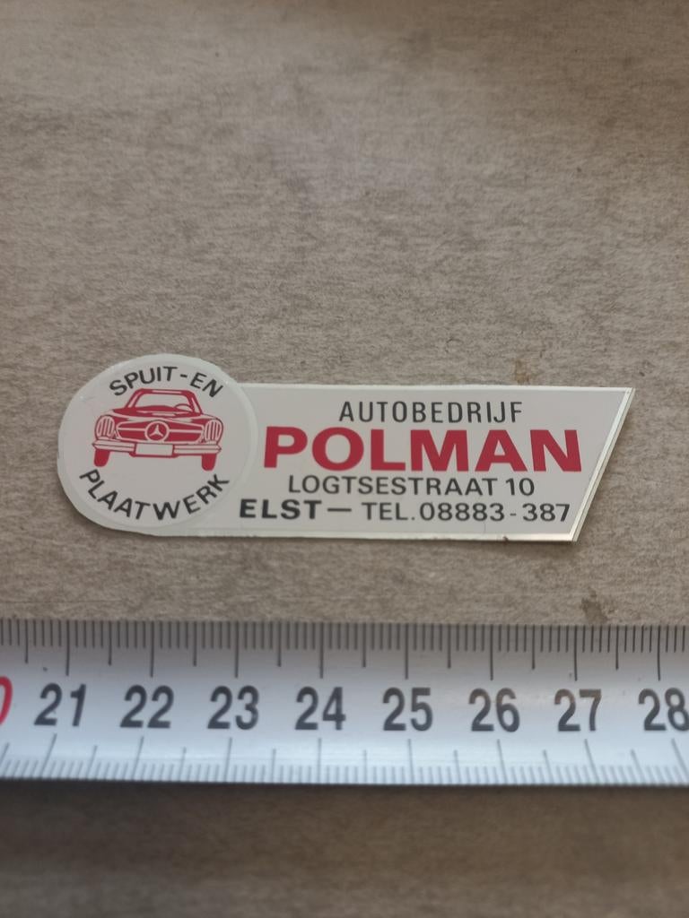Autobedrijf polman mercedes elst, Verzamelen, Stickers, Ophalen of Verzenden, Zo goed als nieuw