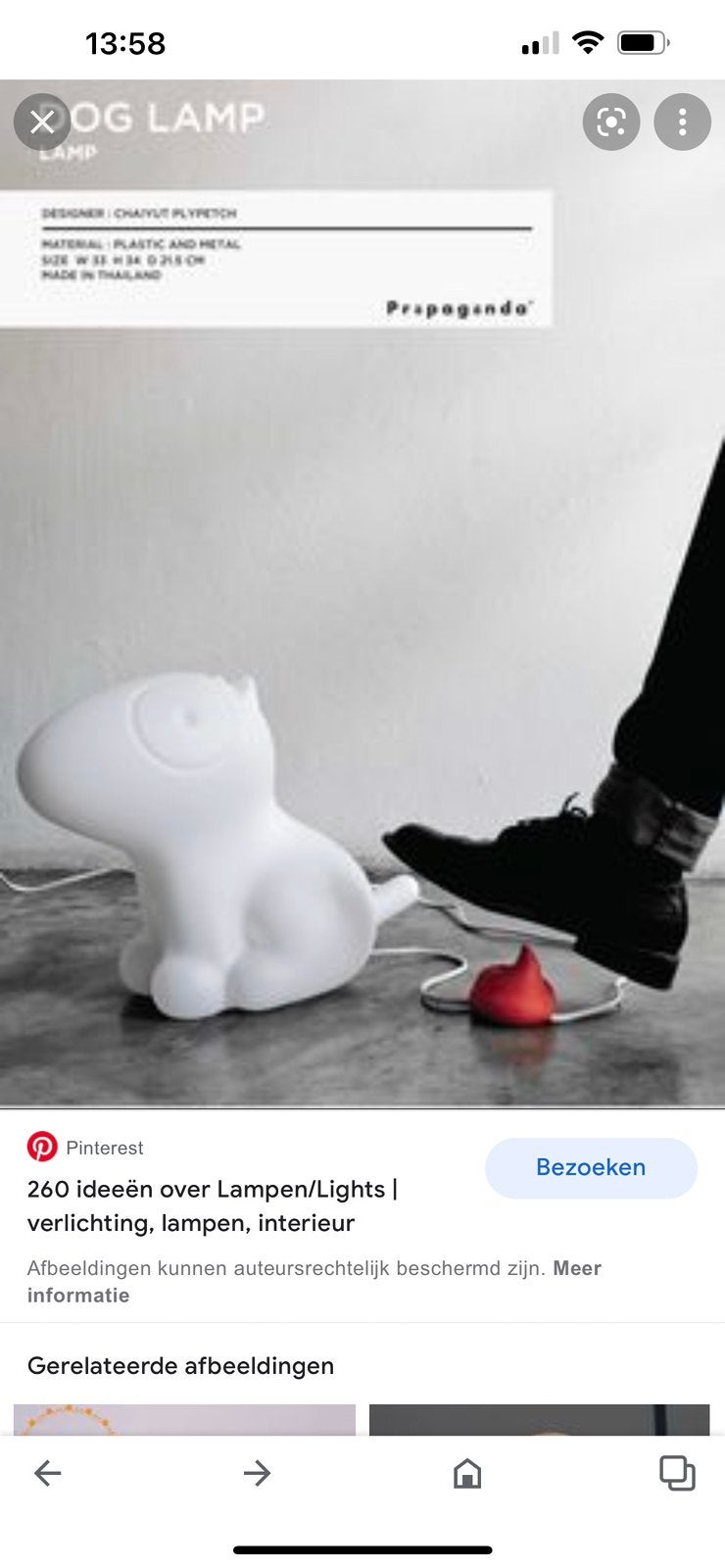 D Dog lamp nieuw!, Huis en Inrichting, Ophalen of Verzenden, Zo goed als nieuw
