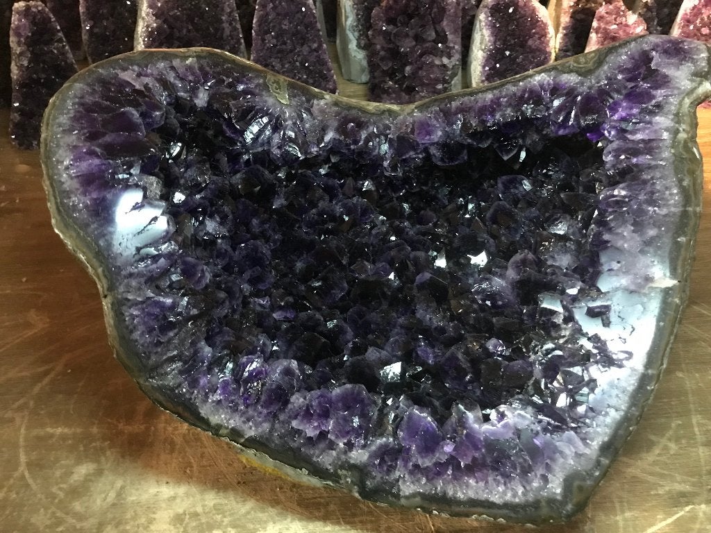 Amethist cluster (59) 13,75 kg, 37x30x18 cm diep paars, Ophalen of Verzenden, Mineraal