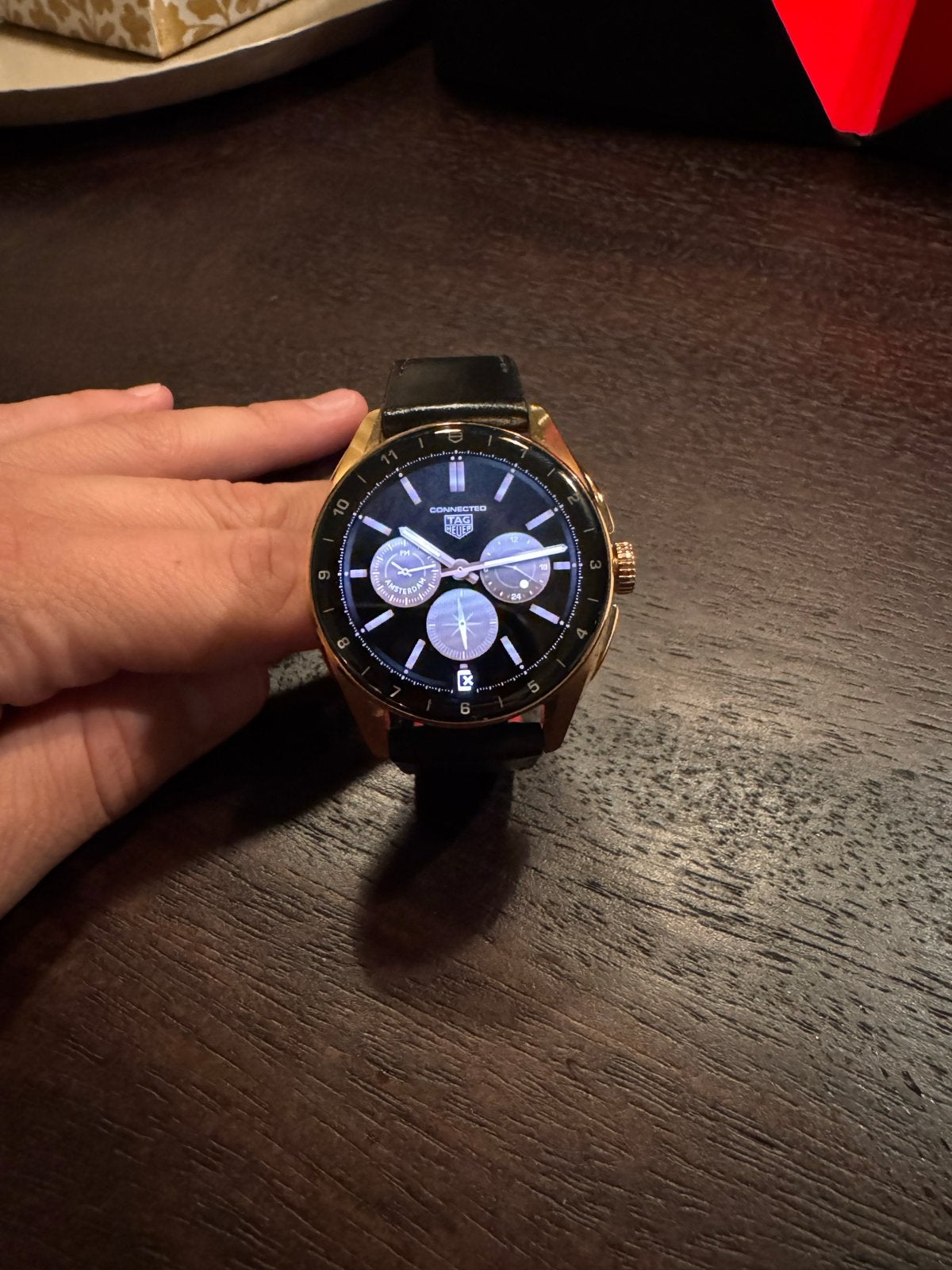 TAG Heuer Connected Calibre E4 42mm - Golden Bright Edition, Hartslag, Zwart, Ophalen of Verzenden, Zo goed als nieuw