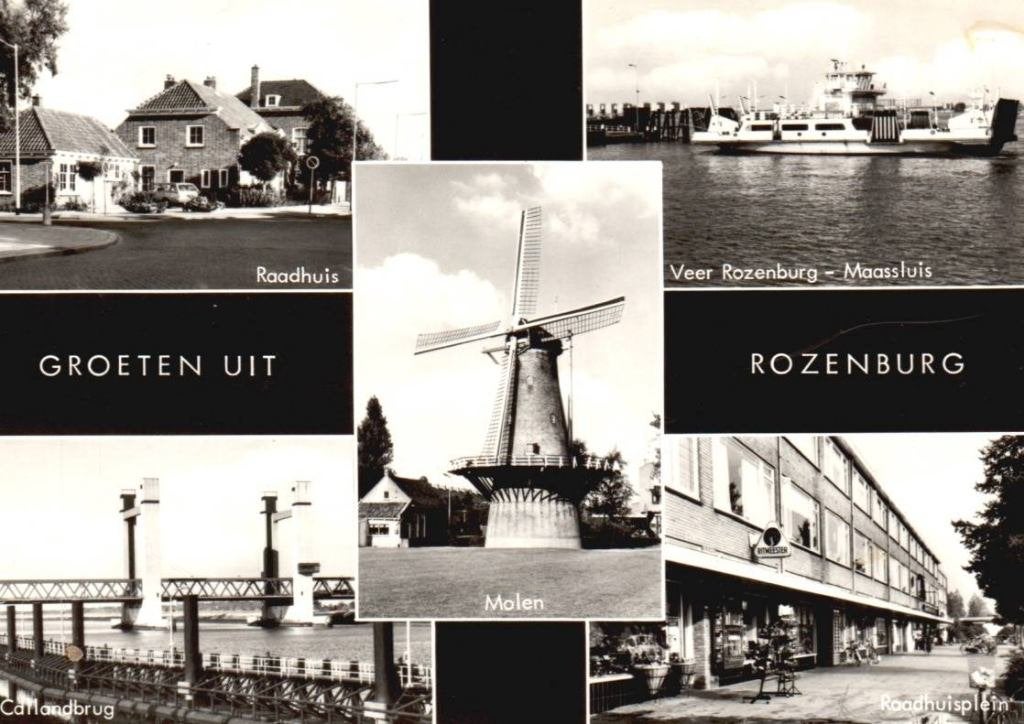 Rozenburg (Rotterdam-ZH) Groeten uit ..1980 met molen., Ophalen, 1960 tot 1980, Gelopen, Zuid-Holland