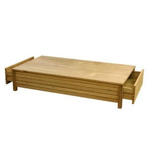 NIEUWE BLANK TEAK SALONTAFEL MET 2 grote lades FLAMANT, Ophalen, Hout, Nieuw, Landelijk
