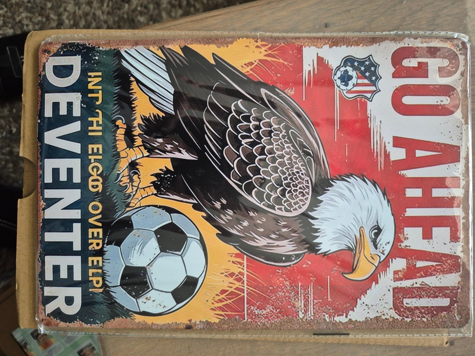 Go Ahead Eagles Deventer Reclamebord Voetbal Vintage, Ophalen of Verzenden, Nieuw