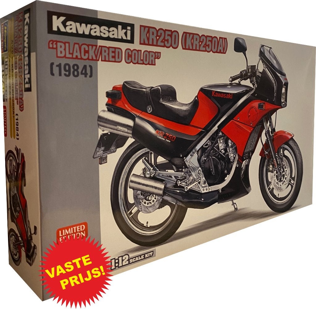 Kawasaki KR250 (KR250A) Black-Red '84 (Hasegawa 21740) 1/12, Overige merken, Nieuw, Ophalen of Verzenden, Groter dan 1:32