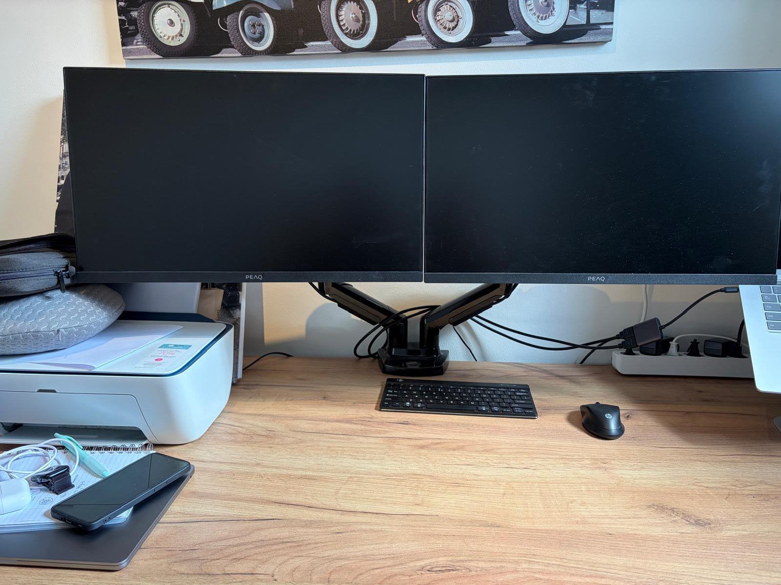 2 monitoren en dubbele monitorarm, Computers en Software, Monitoren, Ophalen, Gebruikt