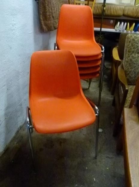 vintage kunststof stapelstoel Helmut Starke stukprijs, Ophalen, Gebruikt, Overige kleuren, Vintage