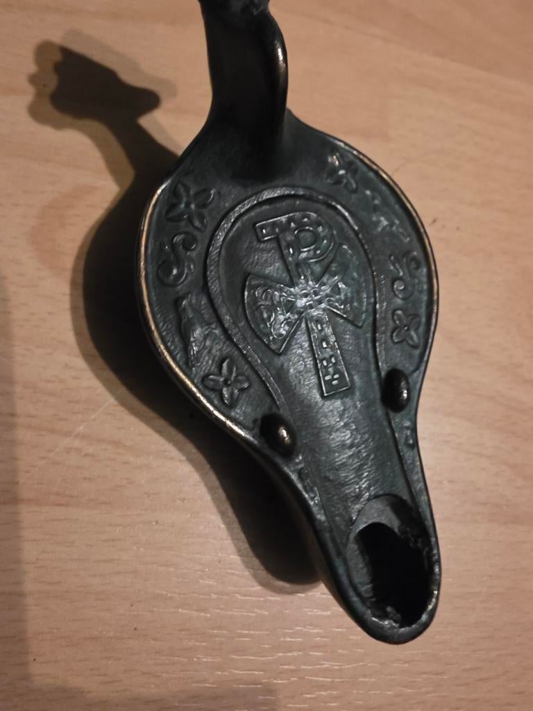 Brons olielamp, Antiek en Kunst, Antiek | Koper en Brons, Ophalen of Verzenden