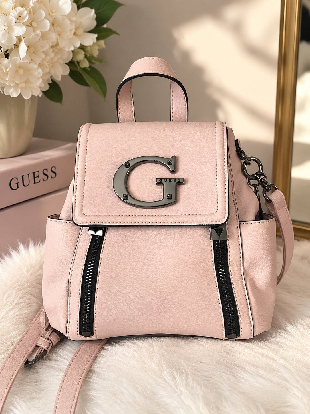 Guess Vintage rugzak roze met G-logo, Overige merken, Minder dan 30 cm, Ophalen of Verzenden, Minder dan 25 cm
