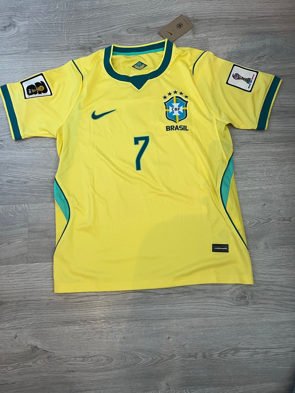 Nieuw Brazil thuisshirt WK 26/27 Vini Jr. #7 - alle maten, Maat S, Ophalen of Verzenden, Nieuw, Shirt