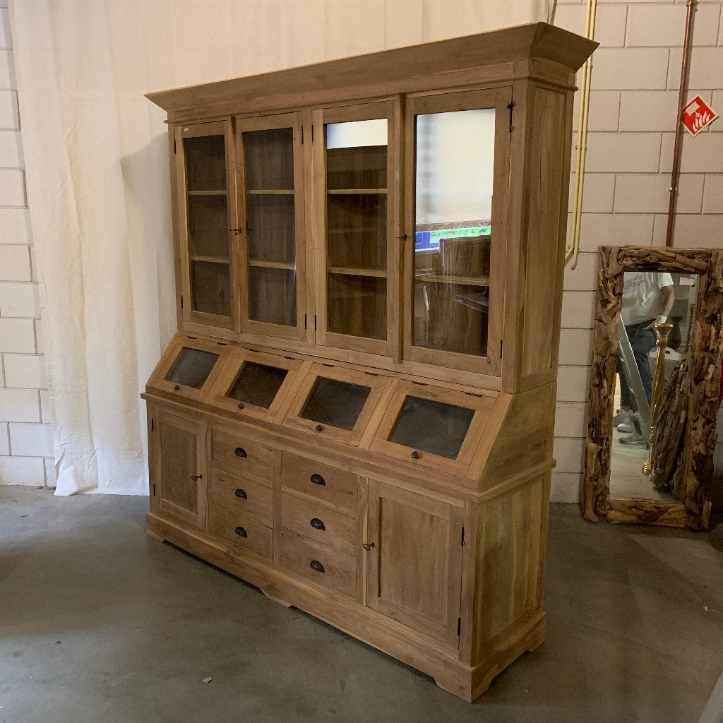 Teak Buffetkast - 190 cm - met kleppen - Gratis bezorgd, TTM Wonen, Meubels – (Perzische) Tapijten en Woonaccessoires, 200 cm of meer