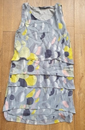 Grijze Jurk met Print Donna Dura (XL), Maat 46/48 (XL) of groter, Donna Dura, Ophalen of Verzenden, Knielengte