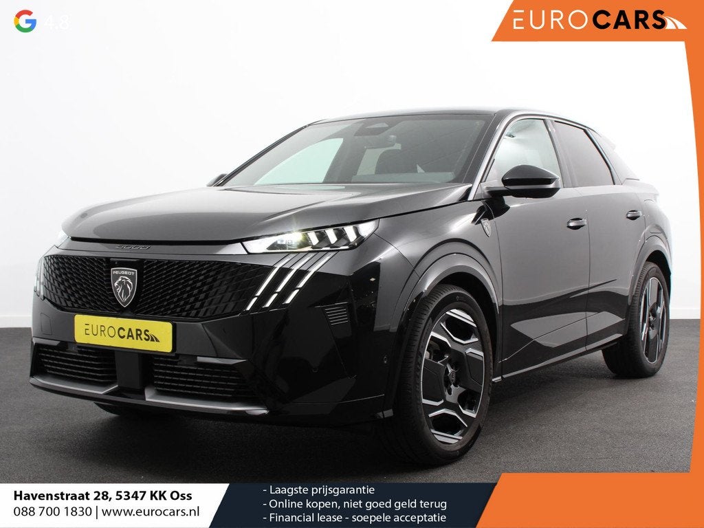 Peugeot e-3008 210 GT-Line 73 kWh Automaat Climate control A, Auto's, Peugeot, Gebruikt, Zwart, 1523 kg, Automatische klimaatregeling