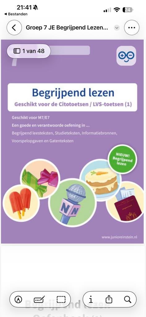 Begrijpend Lezen Oefenboek Groep 7 (Deel 1 van 2), Ophalen of Verzenden, Zo goed als nieuw, Overige niveaus