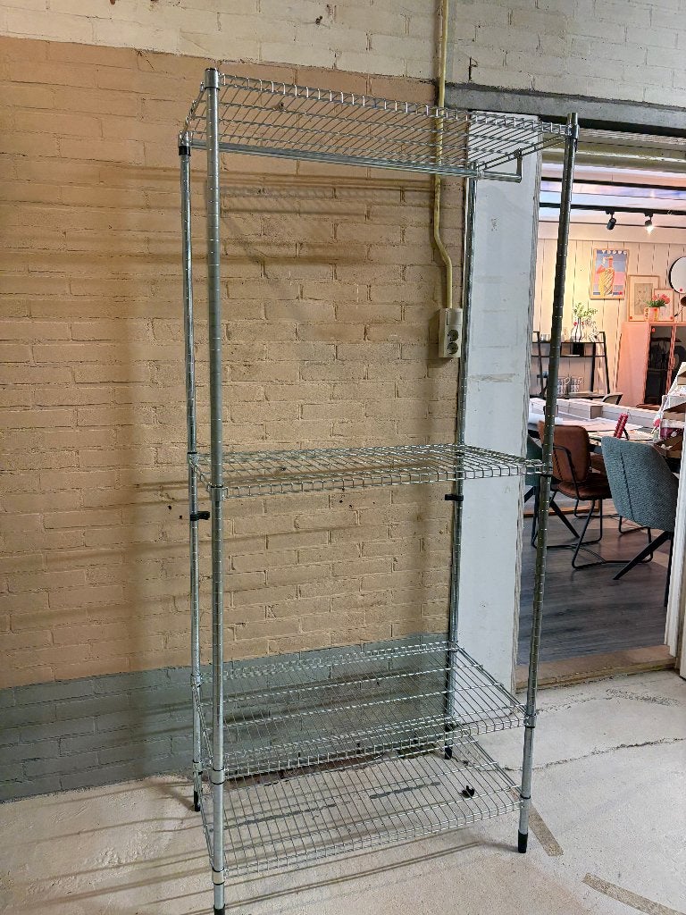 IKEA OMAR Rek met kledingroede, verzinkt, Ophalen, Gebruikt