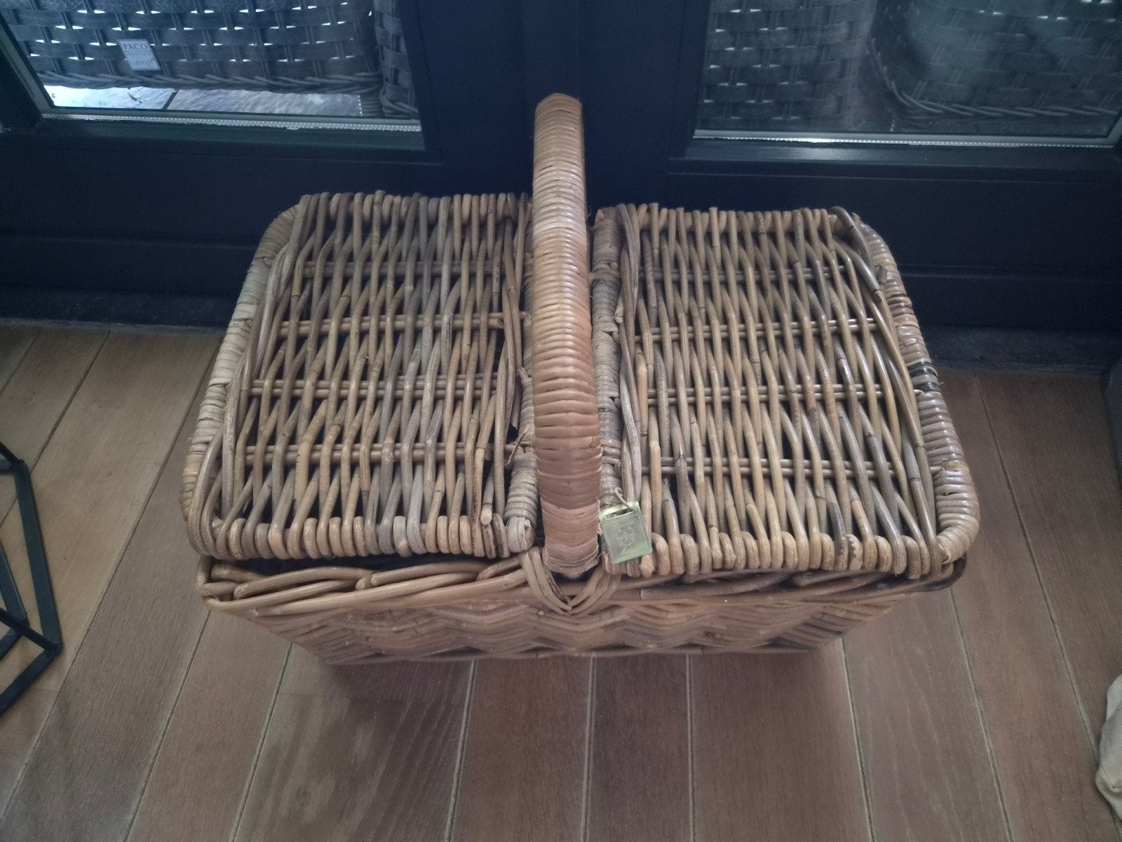 Riviera Maison rieten picknickmand, Hobby en Vrije tijd, Picknickmanden, Ophalen of Verzenden, Zo goed als nieuw, Zonder inhoud
