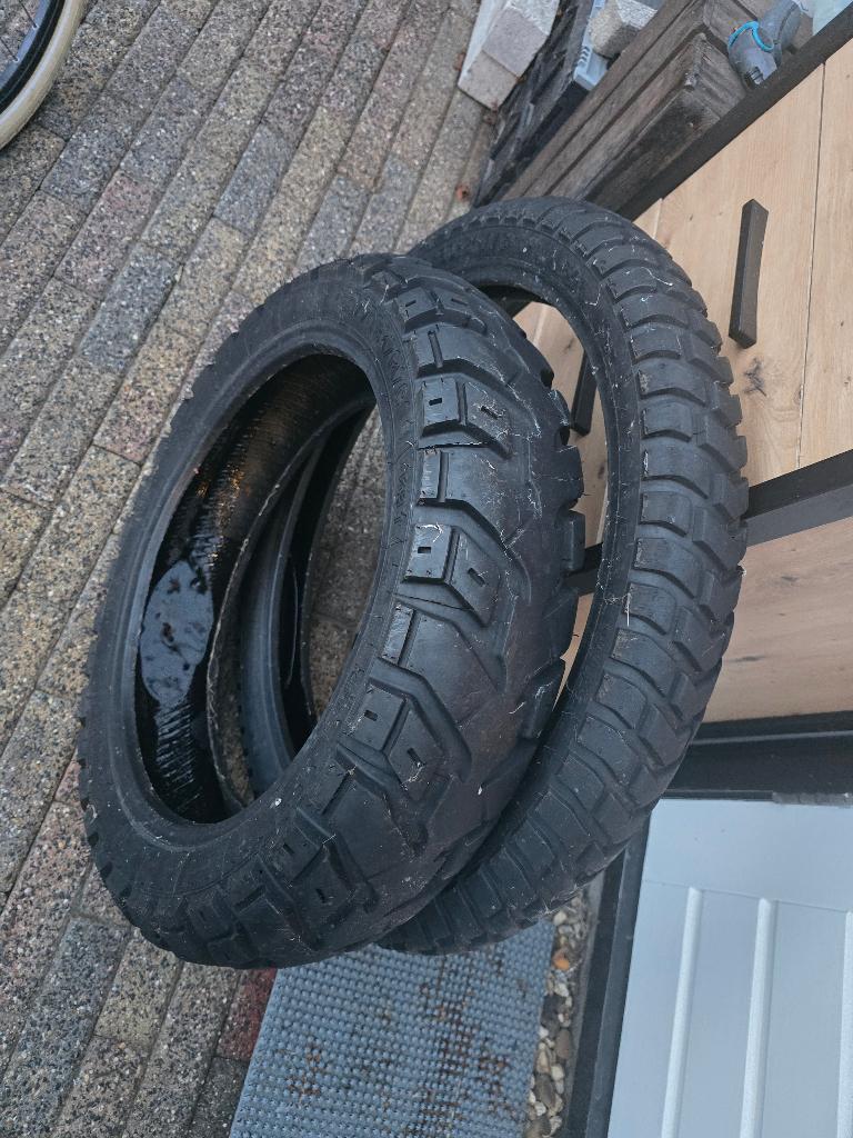 Heidenau K60 Scout banden set BMW F850GS90/90-21 + 150/70-17, Motoren, Onderdelen | BMW, Gebruikt, Ophalen