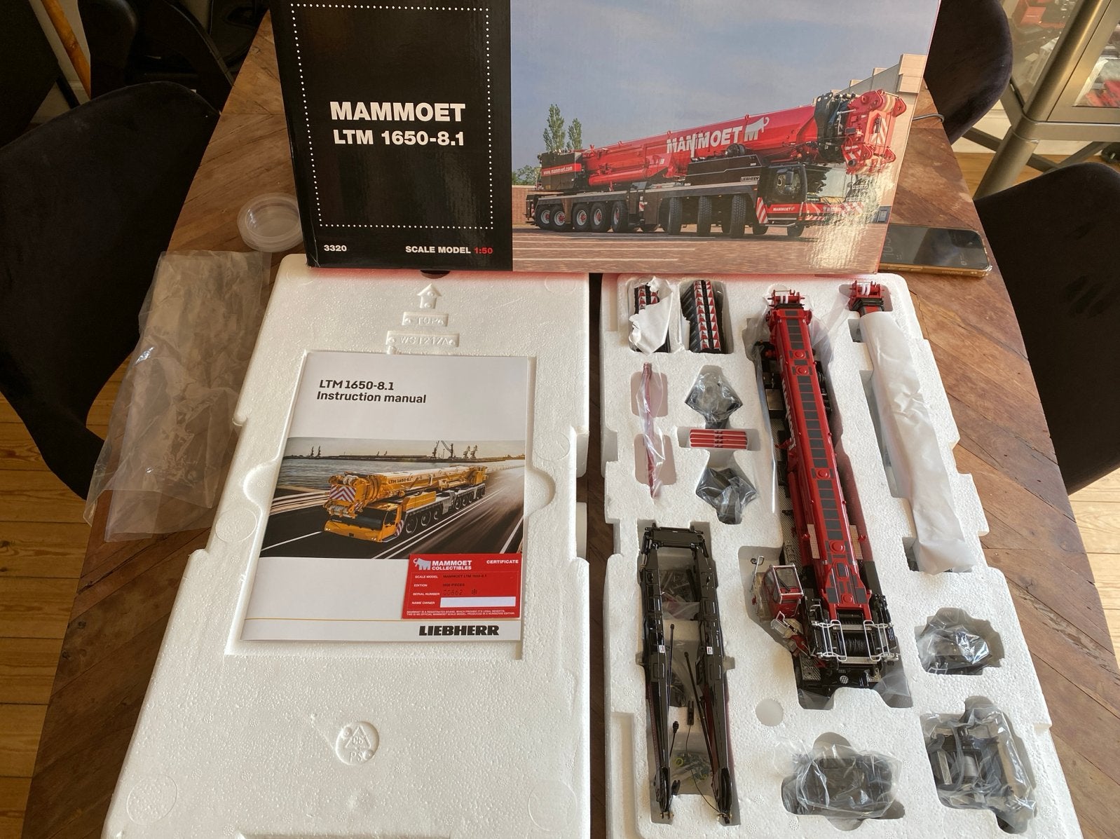 Mammoet LTM 1650-8.1 Kraanmodel - Nieuw in Doos, Hobby en Vrije tijd, Ophalen of Verzenden, Nieuw, Hijskraan, Tractor of Landbouw