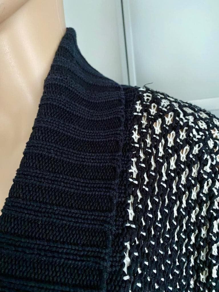 i55 Lang gebreid vest maat M/L=38/40/42/44 zwart/wit, Maat 38/40 (M), WE, Zwart, Ophalen of Verzenden