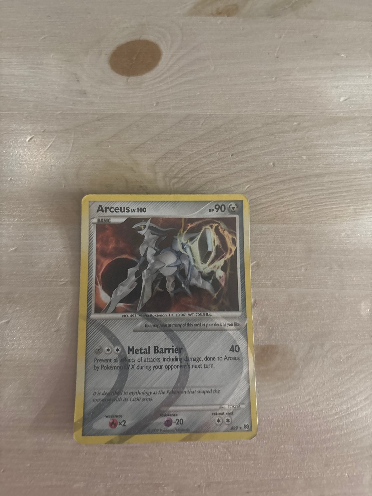 Arceus Lv.100 Pokémon kaart - Basic HP 90, Ophalen of Verzenden, Gebruikt, Losse kaart