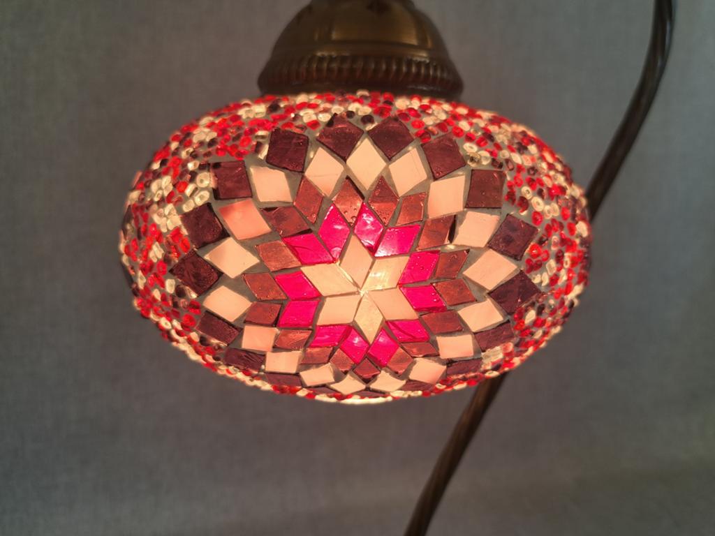 Oosterse Mozaïek Tafellamp - Rood, Paars, glazen ster, Huis en Inrichting, Lampen | Tafellampen, Sba@, Sba, 1103bg, Ophalen of Verzenden