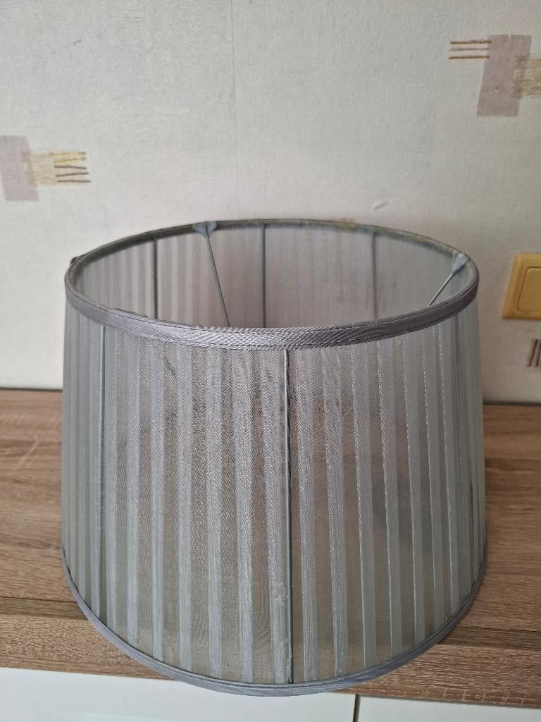 Organza lampenkap lichtgrijs, Ophalen, Zo goed als nieuw, Grijs, Rond