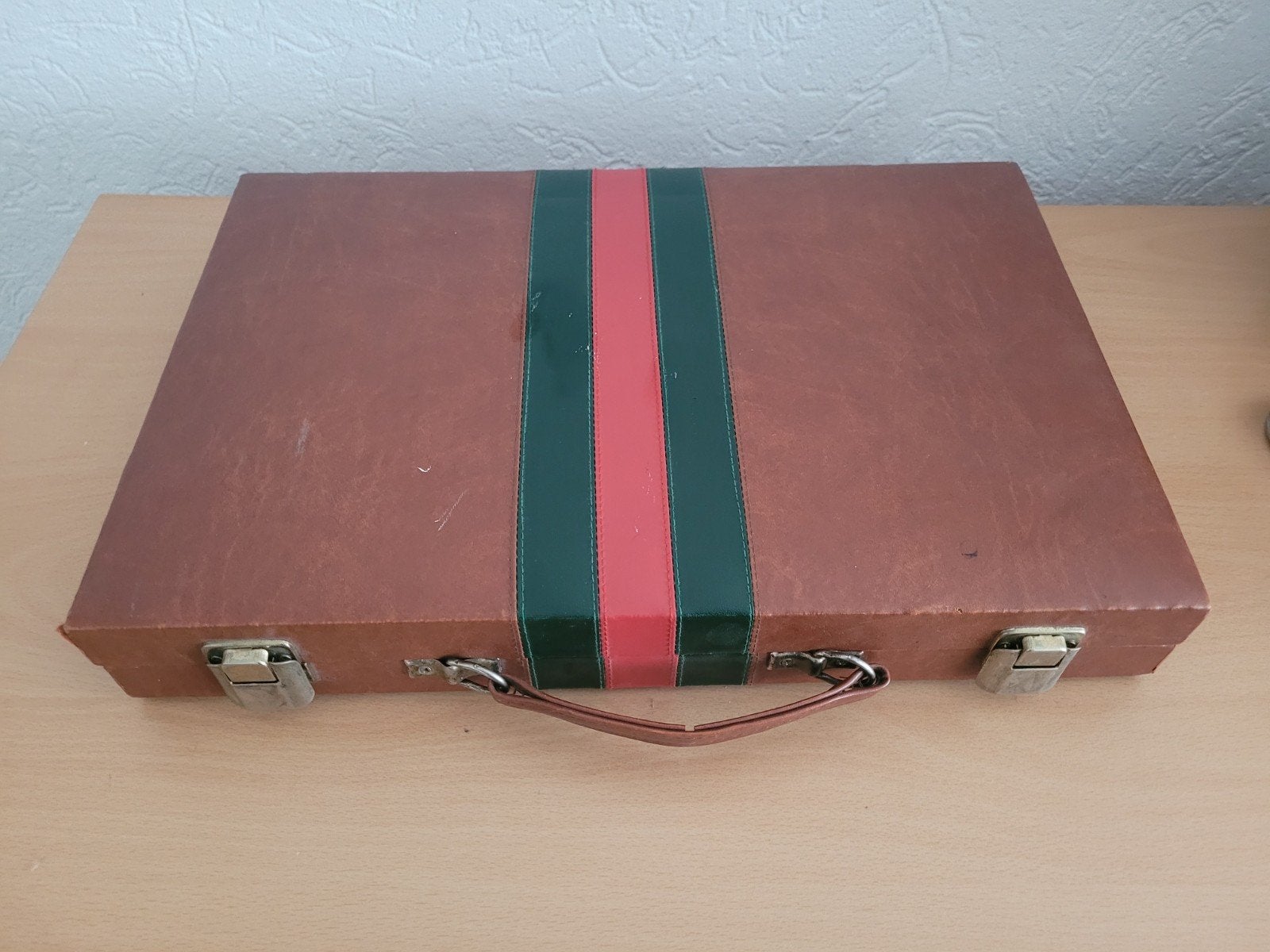 Backgammon spel in luxe koffer, Gebruikt, Een of twee spelers, Onbekend, Onbekend