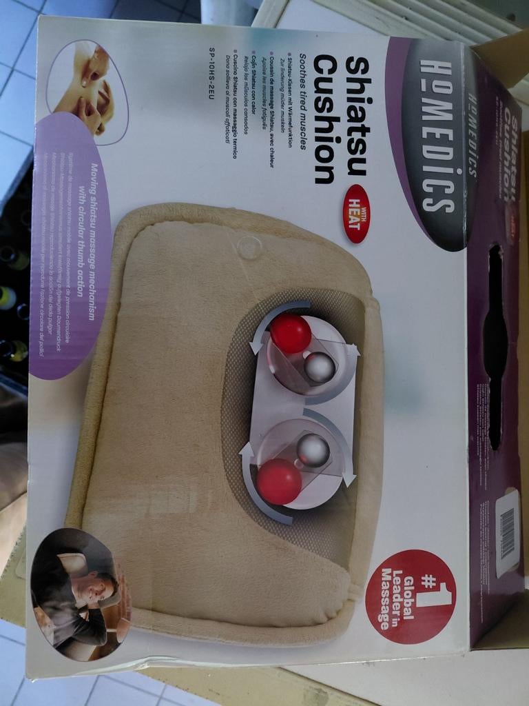 HoMedics Shiatsu Massagekussen met Warmtefunctie, Sport en Fitness, Massageproducten, Ophalen of Verzenden, Zo goed als nieuw