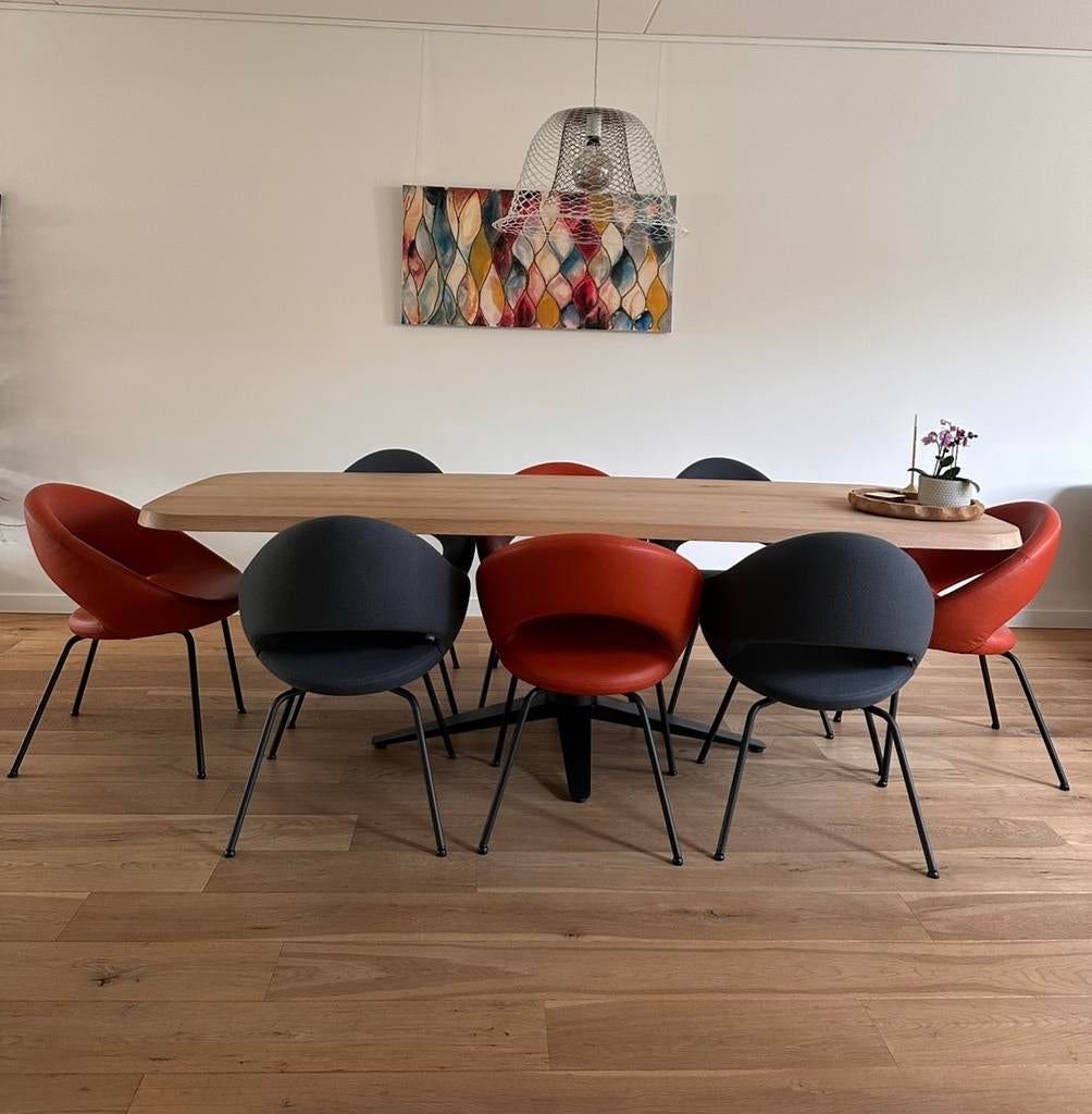 Vier leren Artifort stoelen | model Nina, Huis en Inrichting, Stoelen, Ophalen, Overige kleuren, Leer, Zo goed als nieuw