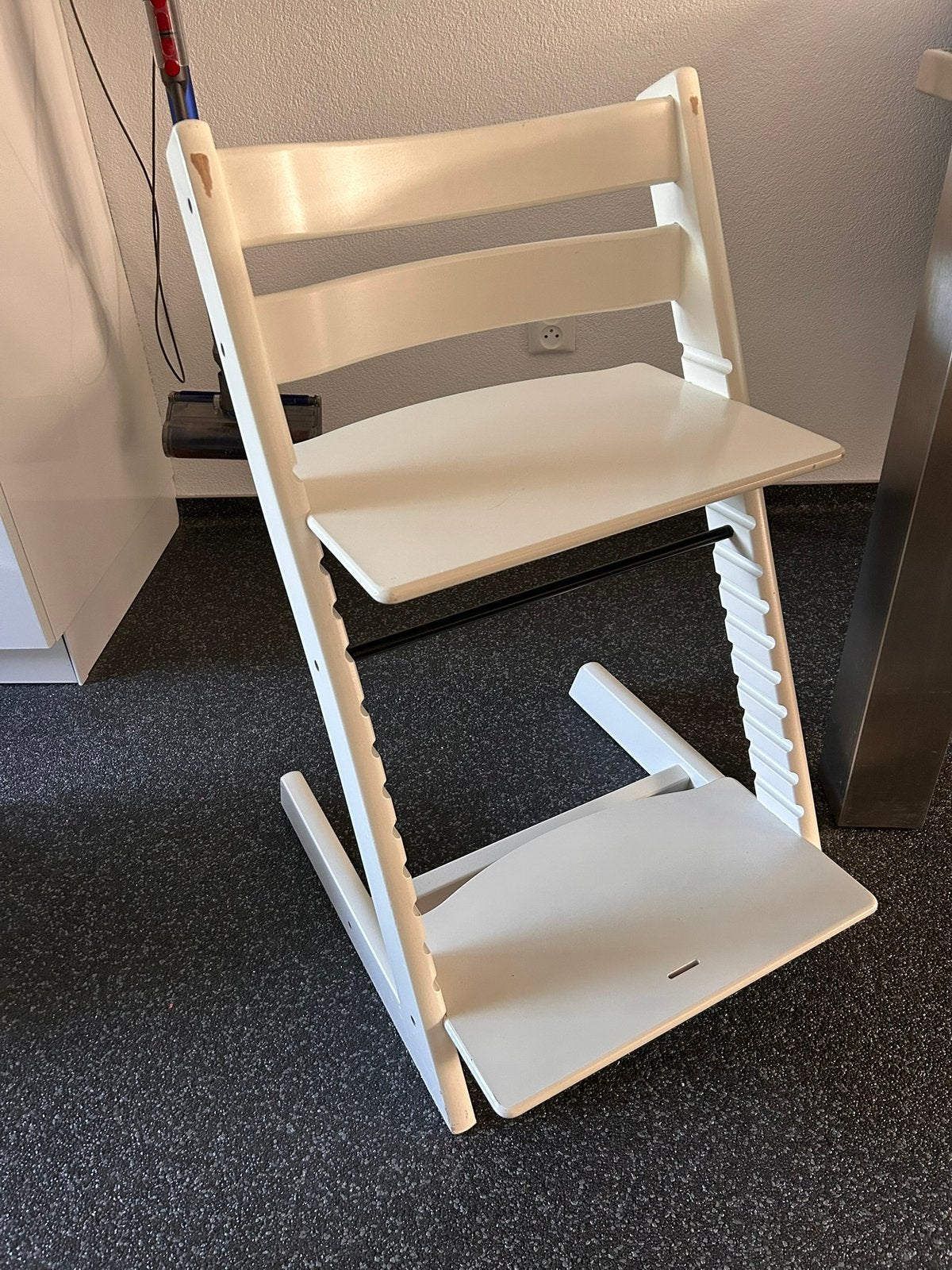 Stokke Tripp Trapp meegroeistoel wit, Ophalen, Gebruikt, Meegroeistoel, Aanschuifbaar