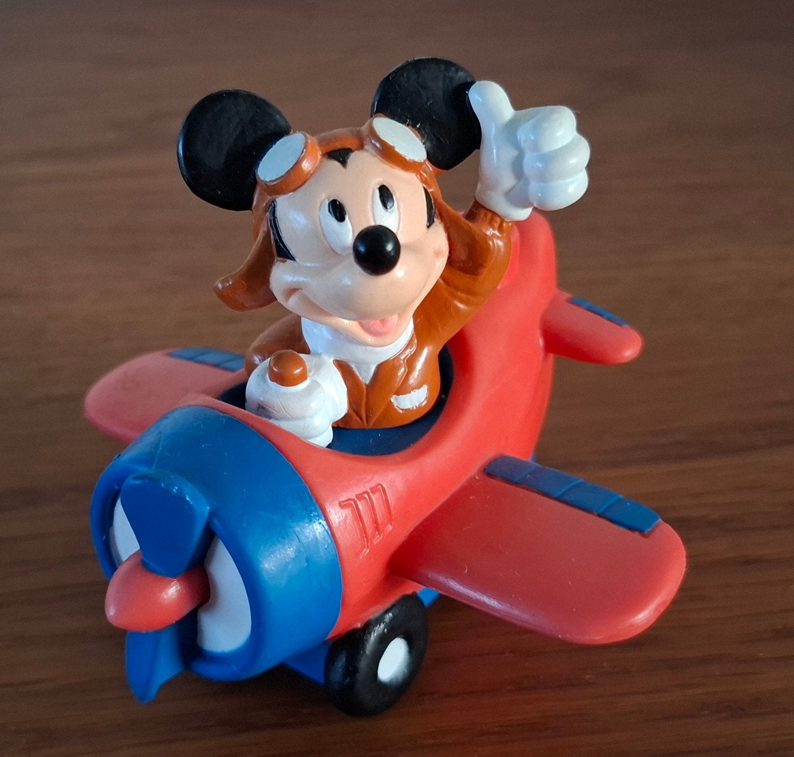 Vintage Disney Mickey Mouse Piloot Vliegtuig Puntenslijper, Ophalen of Verzenden, Mickey Mouse, Gebruikt, Beeldje of Figuurtje