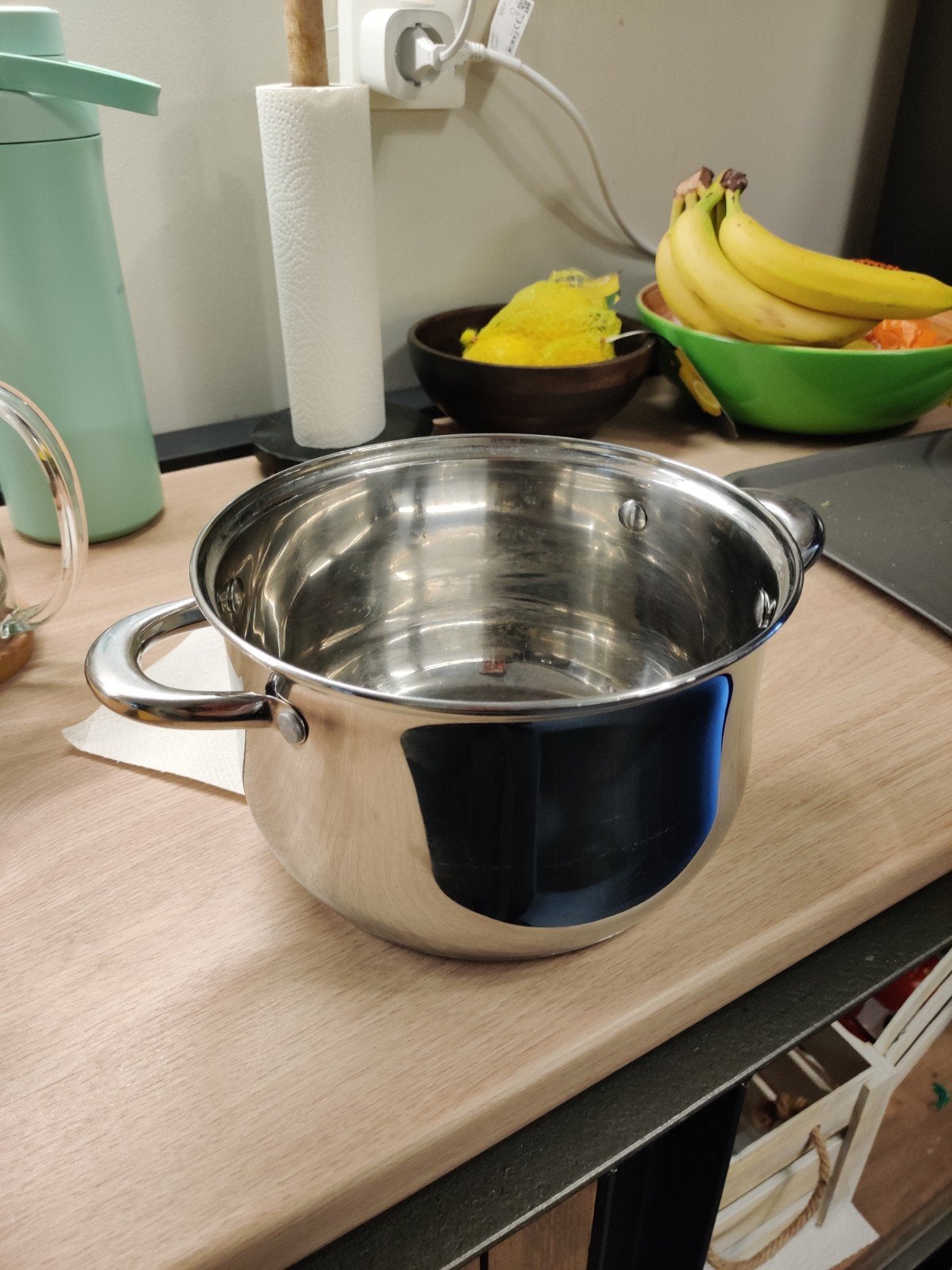 Gratis RVS Kookpan - ca. 3-4 Liter, Gebruikt, Met handvatten, Ophalen of Verzenden, Rvs