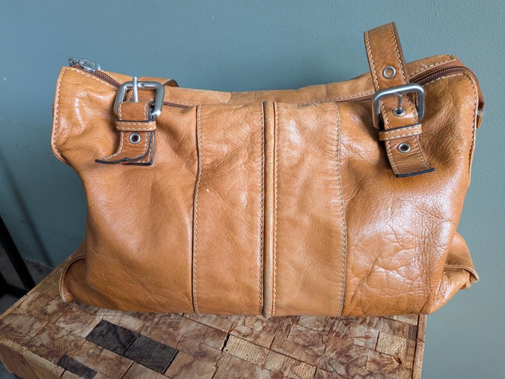 Leren tas merk Gerry Weber, Ophalen of Verzenden, Zo goed als nieuw, Bruin, Handtas