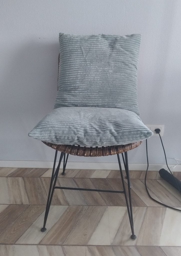 Bamboo Chair with Pillows, Ophalen, Overige materialen, Wit, Zo goed als nieuw