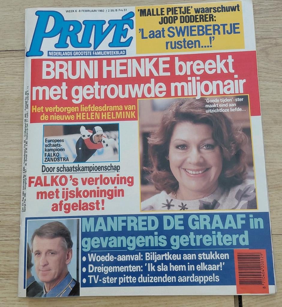 Privé Magazine - Bruni Heinke, Manfred de Graaf theo en thea, Ophalen of Verzenden, Gelezen, Gossip of Showbizz