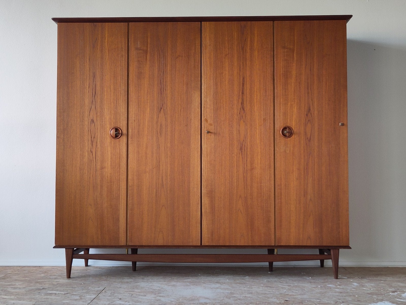 Vintage XL kledingkast Louis van Teeffelen Webe kast teak, Met deur(en), Gebruikt, ., Teakhout