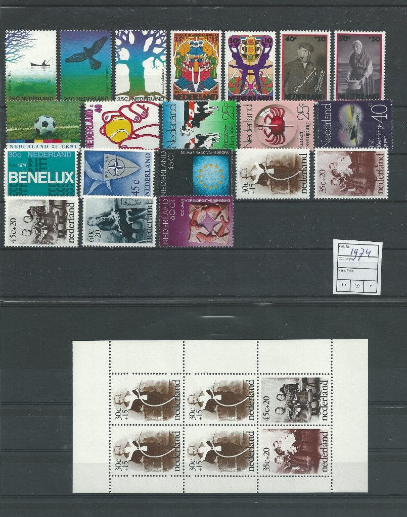 Nederland, Complete Jaargang 1974, Postfris., Verzenden, Na 1940, Postfris