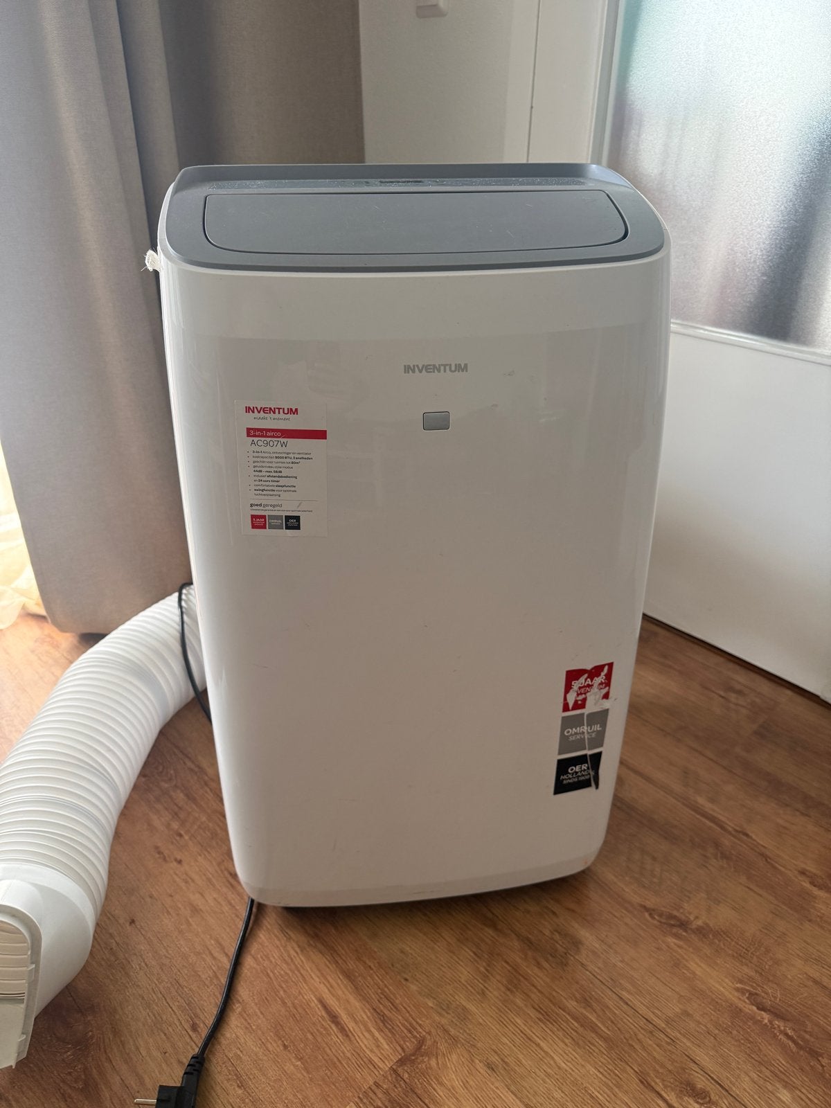 Inventum AC907W Mobiele Airconditioner - Zeer Goede Staat, Witgoed en Apparatuur, Ophalen, 3 snelheden of meer, Zo goed als nieuw