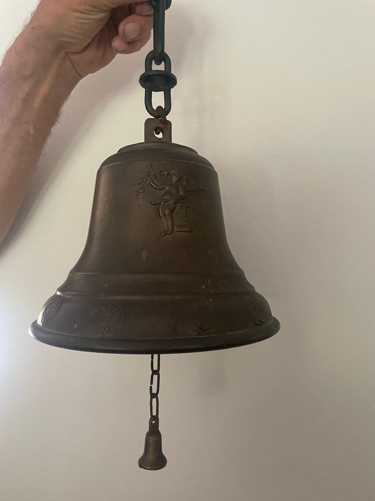 Zware Bronzen Bel met Originele Klepel - 20 cm Doorsnee, Ophalen, Brons