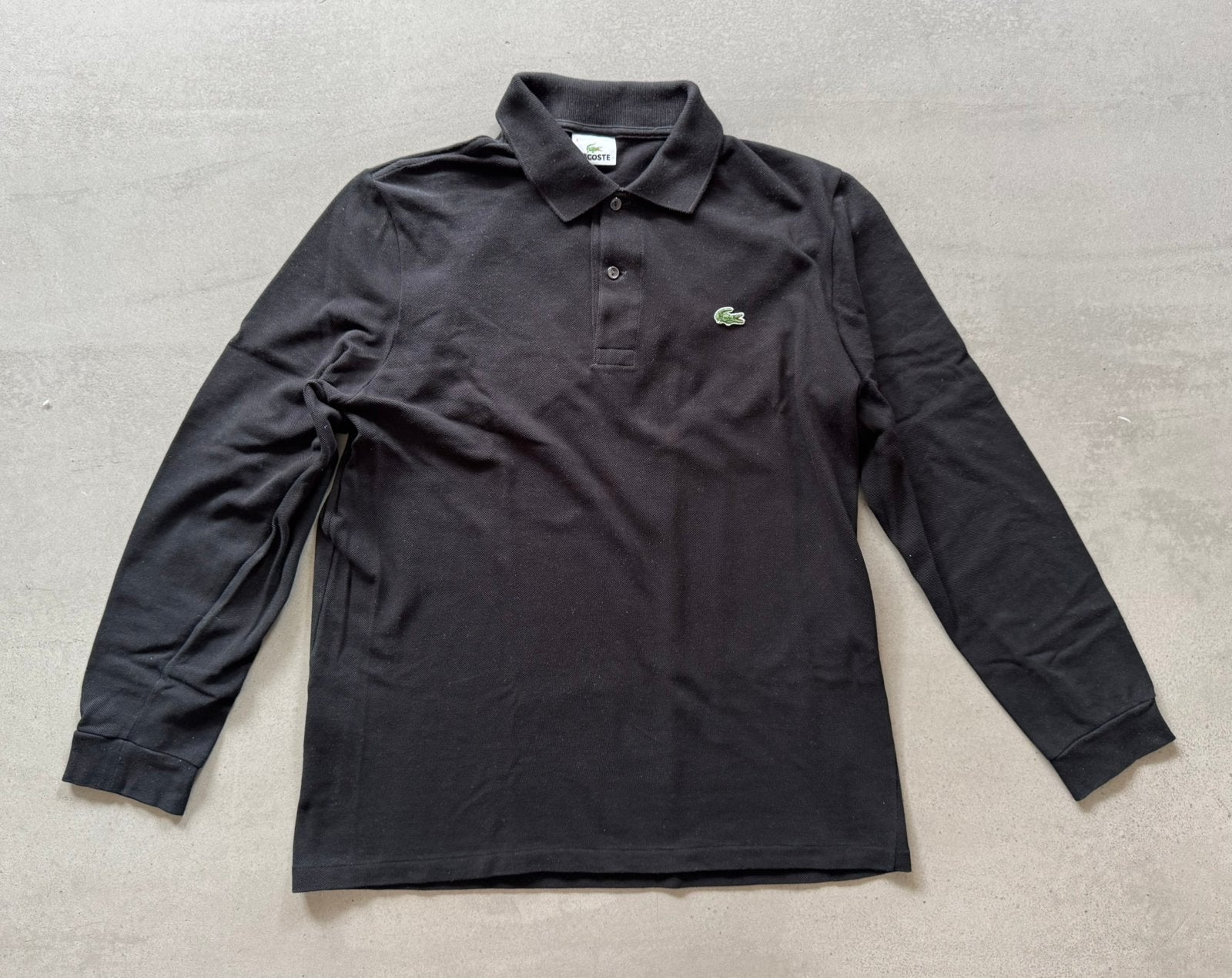 Lacoste poloshirt lange mouw 100% katoen zwart maat 4/M., Ophalen of Verzenden, Gedragen, Maat 48/50 (M), Zwart