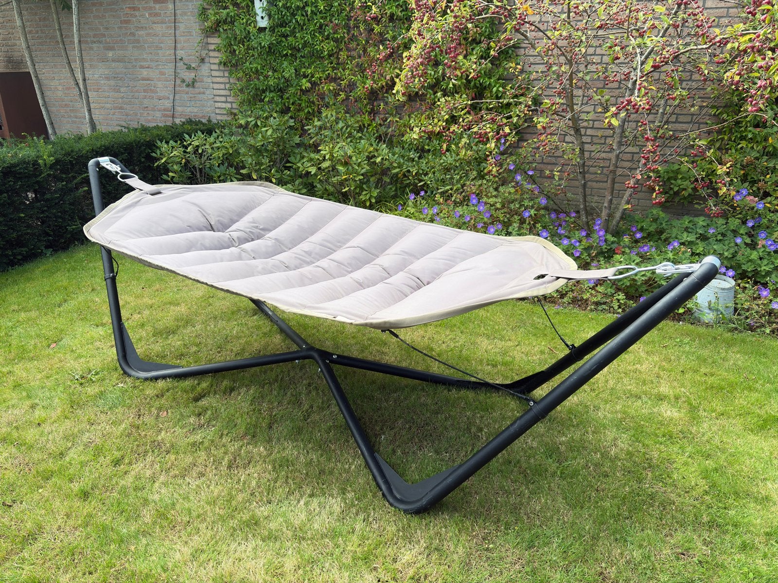 La Siesta XL Lounge Hangmat met standaard en Fatboy hoes, Ophalen, Gebruikt, Meerpersoons, Met standaard