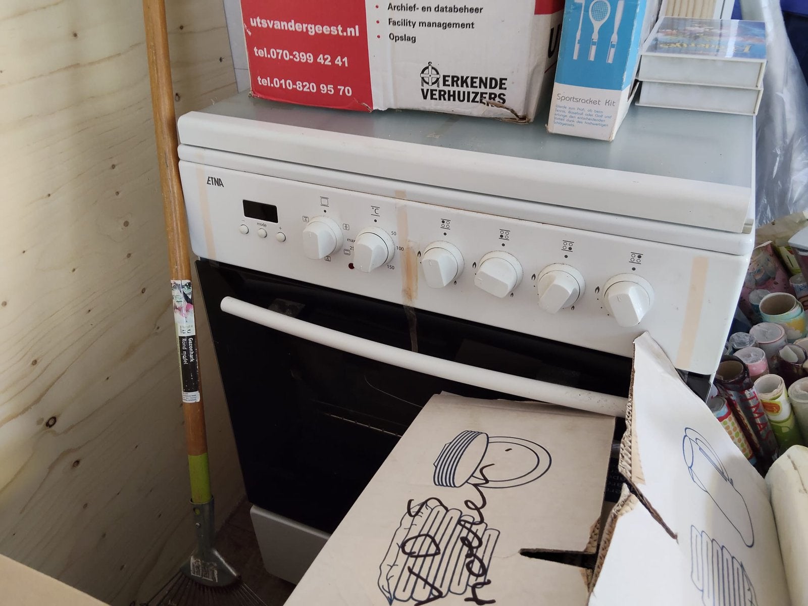 Gasfornuis met oven, Ophalen, Hete lucht, 4 kookzones, Zo goed als nieuw