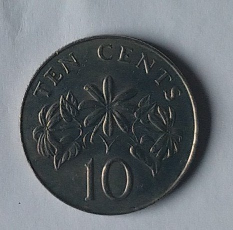 singapore 10 cent 1986 munt, volgnr 66.3, Postzegels en Munten, Ophalen of Verzenden, Zuidoost-Azië, Losse munt