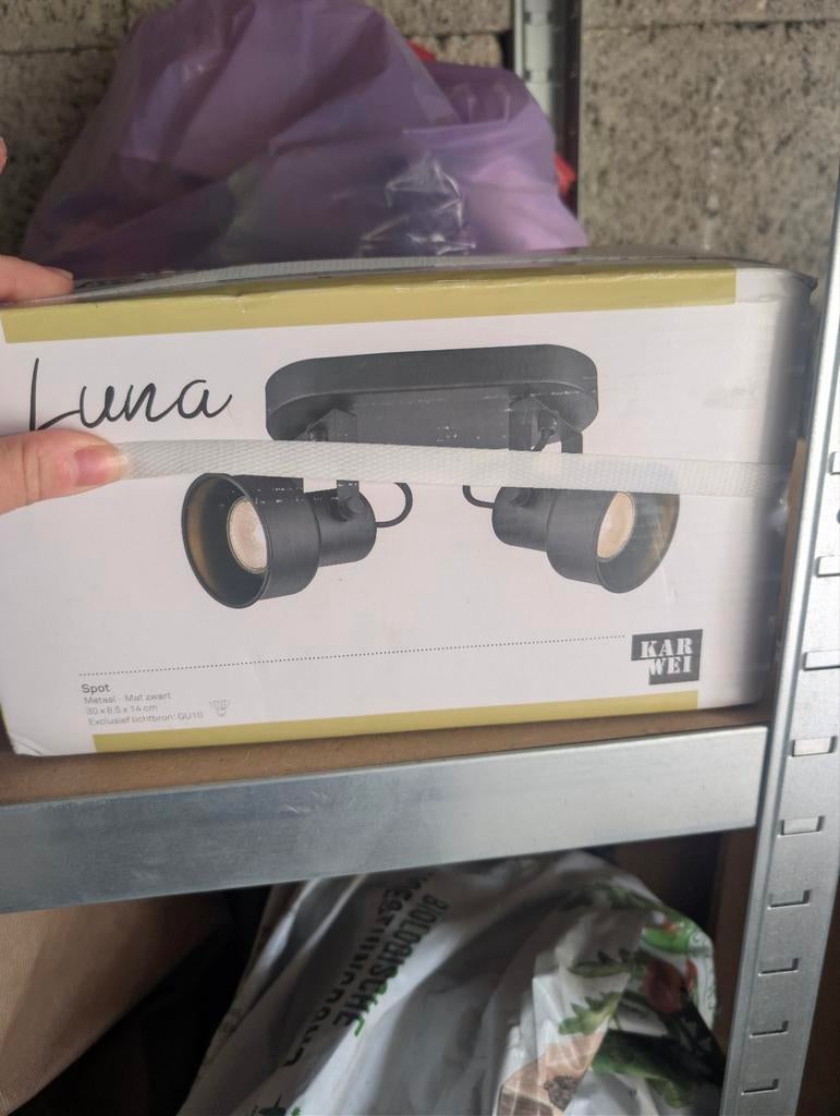Luna Karwei spot, mat zwart, 2 spots, Huis en Inrichting, Lampen | Spots, Ophalen