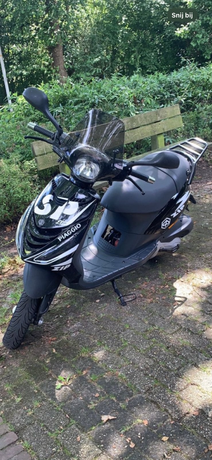 Piaggio Zip 180 brom - Zwart met Witte Details, Ophalen, Gebruikt, Maximaal 45 km/u, 180 cc