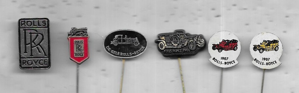 6 X ROLLS ROYCE AUTO MERK VERSCHILLENDE UITVOERINGEN, Ophalen of Verzenden, Gebruikt, Transport, Speldje of Pin