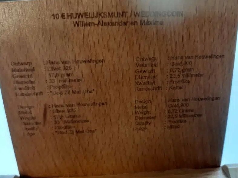 Nederland 10 Euro 2002 Huwelijksmunt Gouden en Zilveren, Postzegels en Munten, Munten | Nederland, Setje, Koningin Beatrix, Euro's