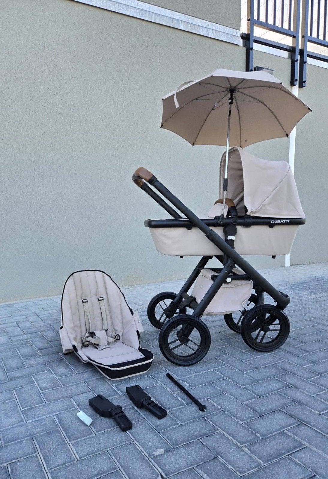 kinderwagen Dubatti zand 3in1, Kinderen en Baby's, Kinderwagens en Combinaties, Ophalen of Verzenden, Zo goed als nieuw, Overige merken